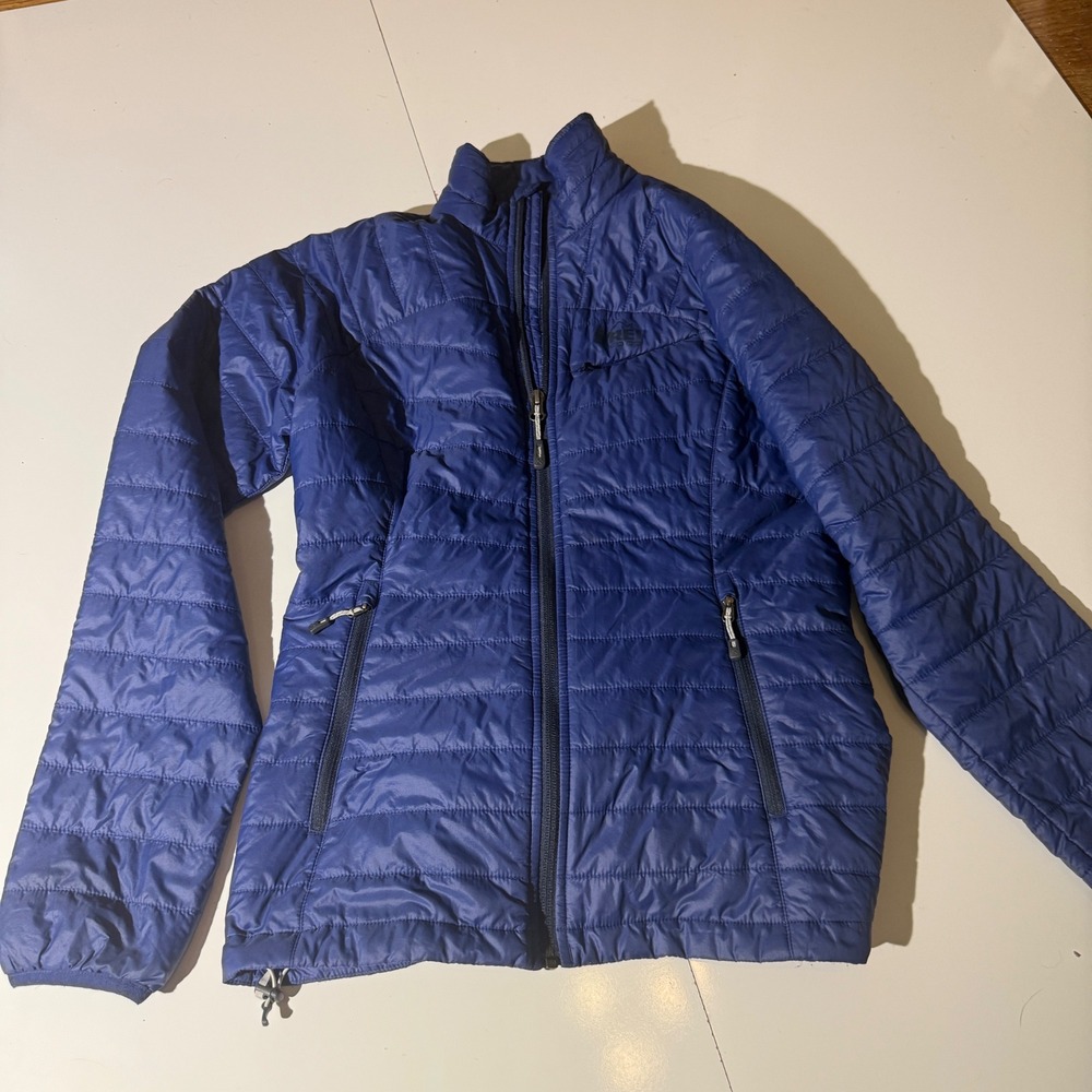 REI Co-op Women's Blue Lightweight Packable Puffer Jacket Full Zip XS 147211